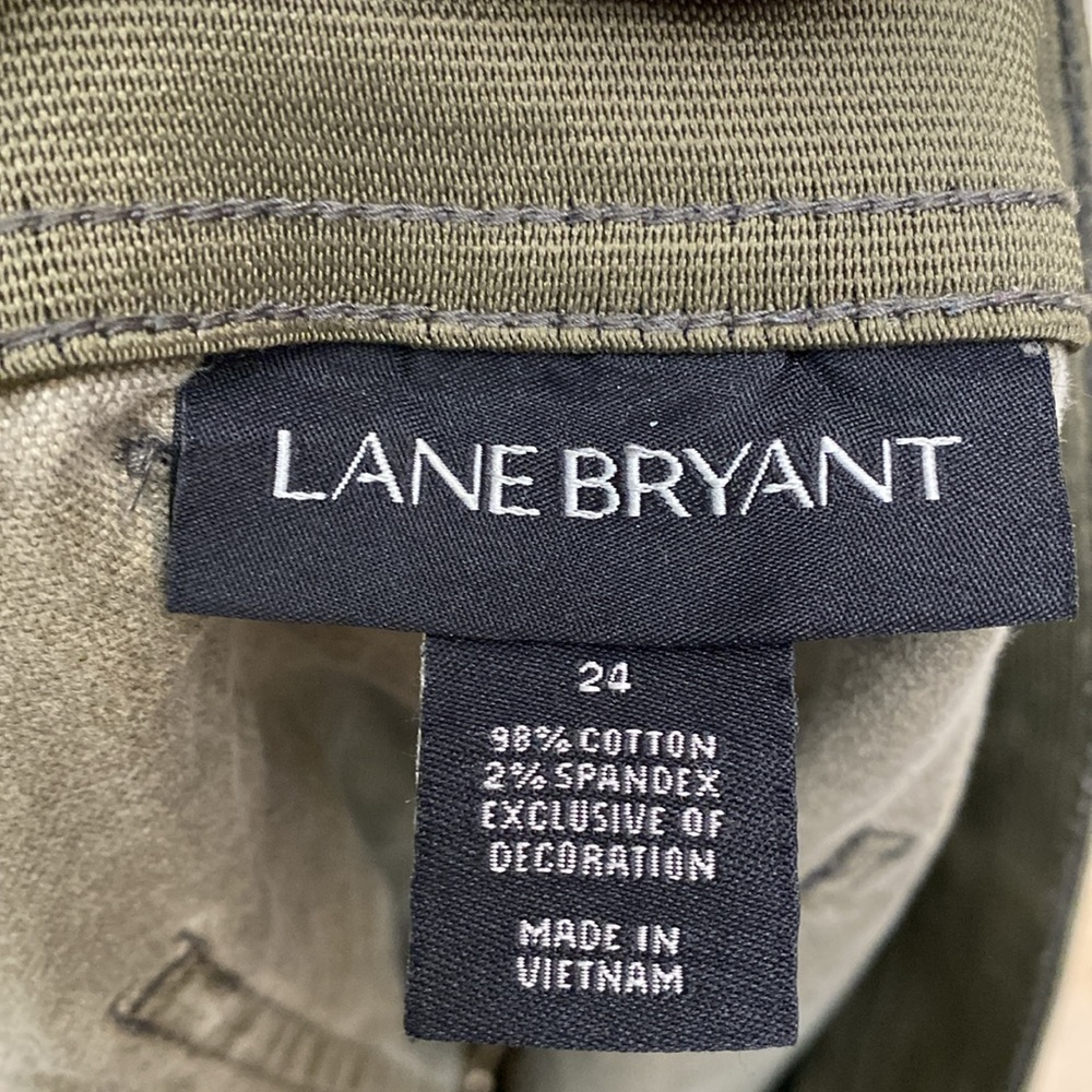 Lane Bryant Girlfriend Shorts Womens Embroidery Boho Beach Olive Plus Size 24 - Picture 10 of 11